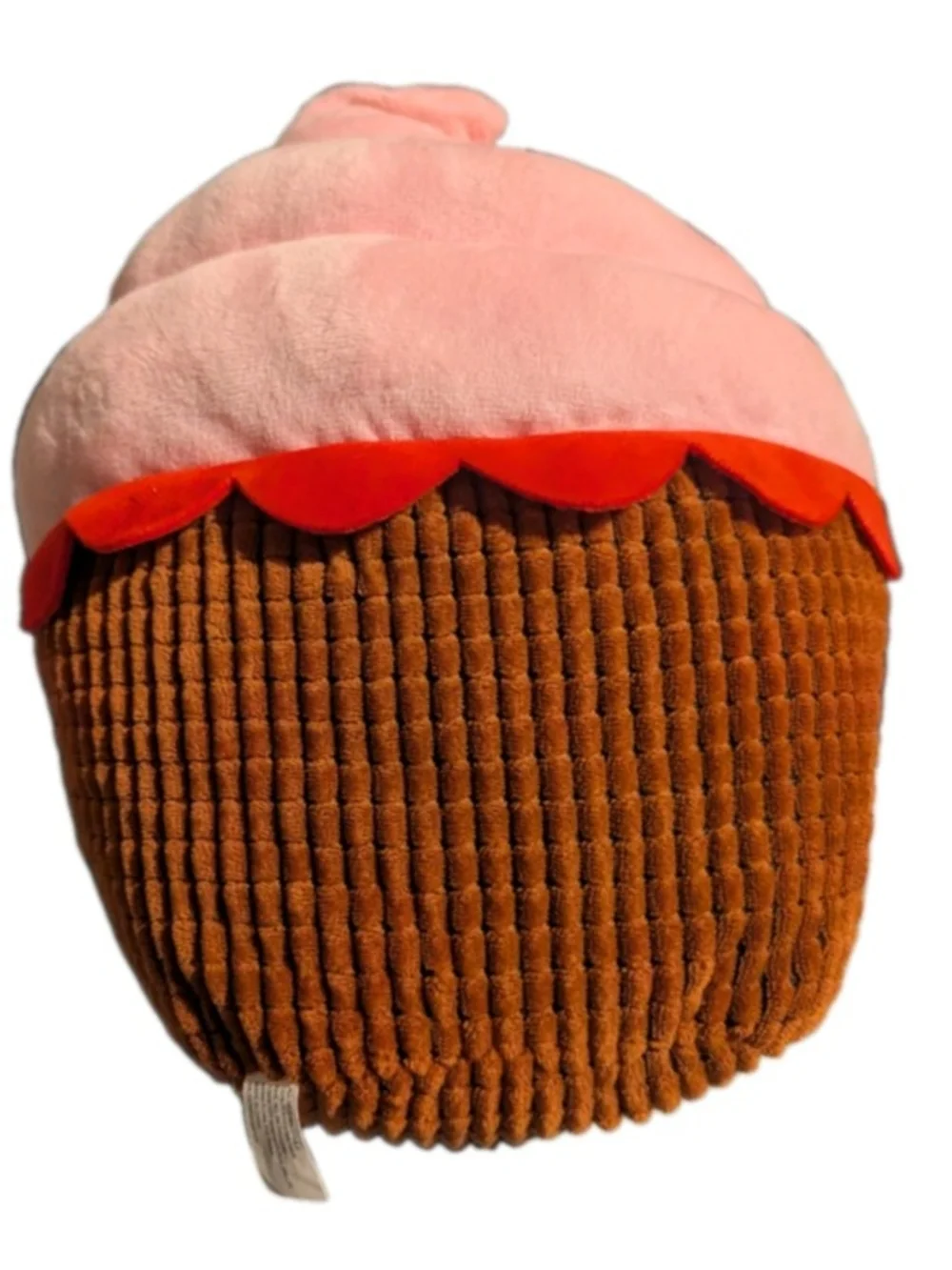 Cupcake Plush Toy Brown/Pink Frosting Red Heart Sprinkles EUC 7.5